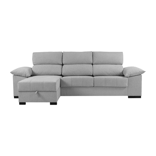 Chaise longue LUCAS reversível 3 lugares cinza claro
