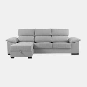 Chaise longue LUCAS reversível 3 lugares cinza claro