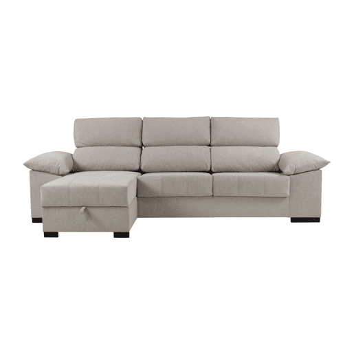Chaise longue LUCAS reversível 3 lugares bege