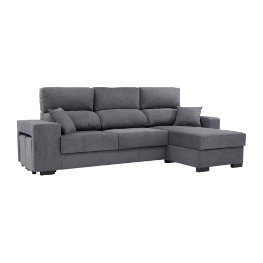Chaise longue DANY reversível 4 lugares cinza escuro