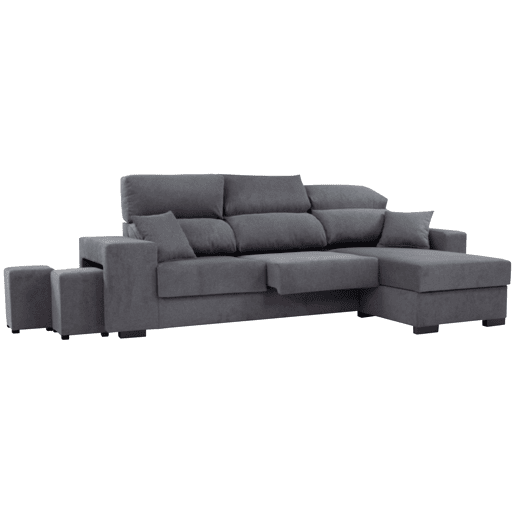 Chaise longue DANY reversível 4 lugares cinza escuro