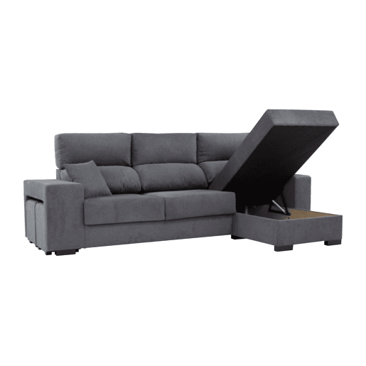 Chaise longue DANY reversível 4 lugares cinza escuro