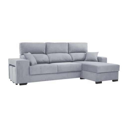 Chaise longue DANY reversível 4 lugares cinza claro