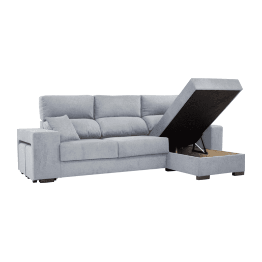 Chaise longue DANY reversível 4 lugares cinza claro