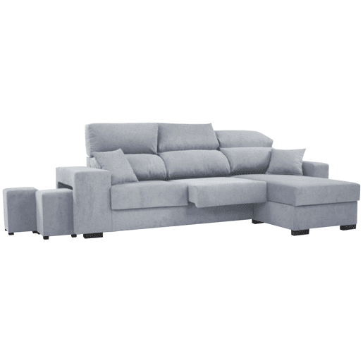 Chaise longue DANY reversível 4 lugares cinza claro