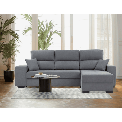 Chaise longue NICO reversível 4 lugares cinza escuro