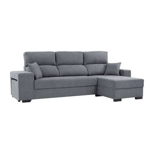 Chaise longue NICO reversível 4 lugares cinza escuro