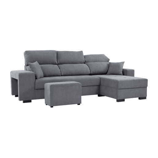 Chaise longue NICO reversível 4 lugares cinza escuro