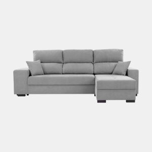 Chaise longue NICO reversível 4 lugares cinza claro