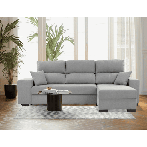 Chaise longue NICO reversível 4 lugares cinza claro
