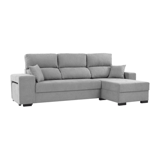 Chaise longue NICO reversível 4 lugares cinza claro