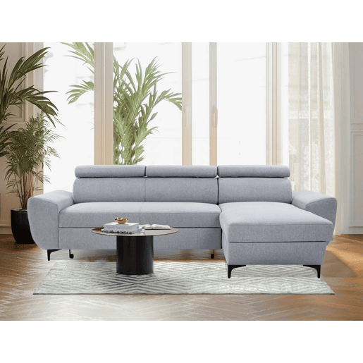 Chaise longue WESLEY reversível 3 lugares cinza claro