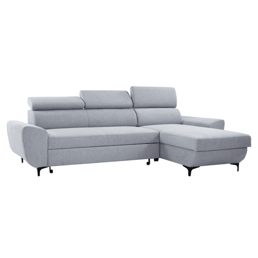 Chaise longue WESLEY reversível 3 lugares cinza claro
