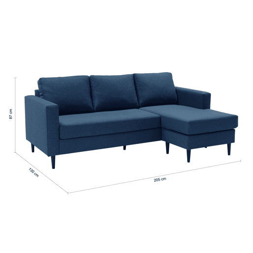 Chaise longue CRUSH reversível 3 lugares azul