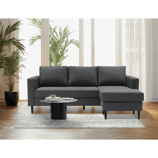 Chaise longue CRUSH reversível 3 lugares cinza escuro