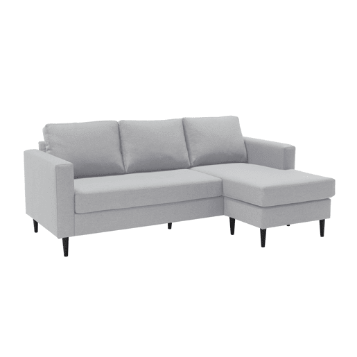 Chaise longue CRUSH reversível 3 lugares cinza claro