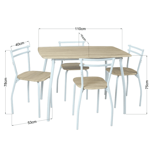 Conjunto de mesa com 4 cadeiras de cozinha RICK Conjunto de mesa com 4 cadeiras de cozinha RICK