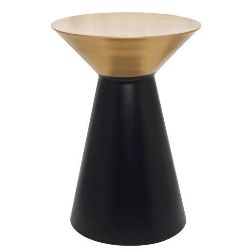 Mini mesa metálica IVO 50x35cm preto e dourado