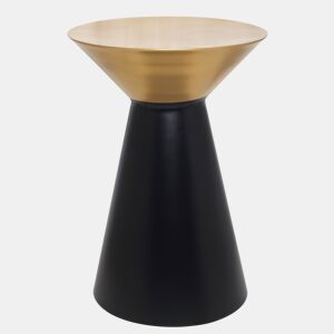 Mini mesa metálica IVO 50x35cm preto e dourado