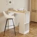 Mesa de cocina alta fija con estantes CLARA Mesa de cocina alta fija con estantes CLARA Blanco/ Madera