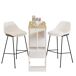 Mesa de cocina alta fija con estantes CLARA Mesa de cocina alta fija con estantes CLARA Blanco/ Madera