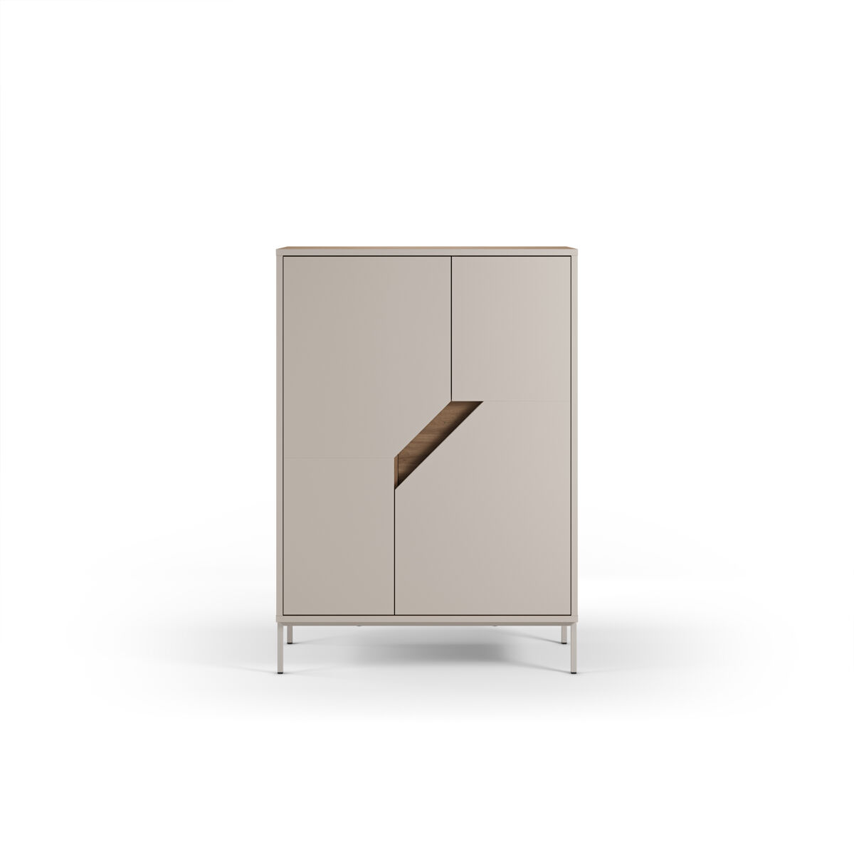 Mueble auxiliar alto LILOU 2 puertas color crema