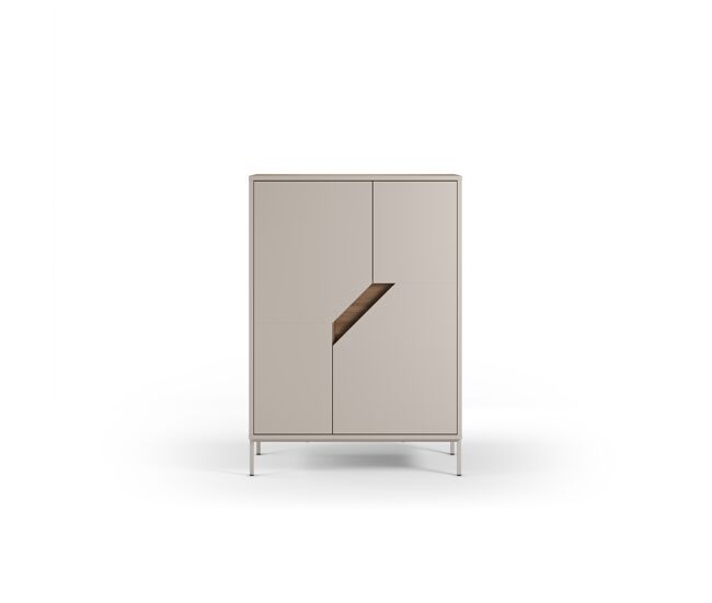 Mueble auxiliar alto lilou 2 puertas color crema