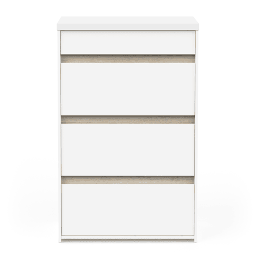 Cómoda simple CLYDE 4 gavetas branco