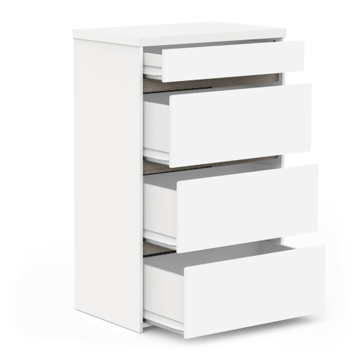 Cómoda simple CLYDE 4 gavetas branco