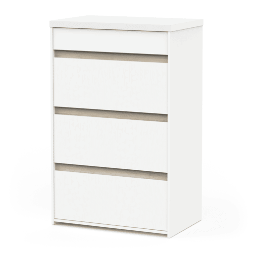 Cómoda simple CLYDE 4 gavetas branco