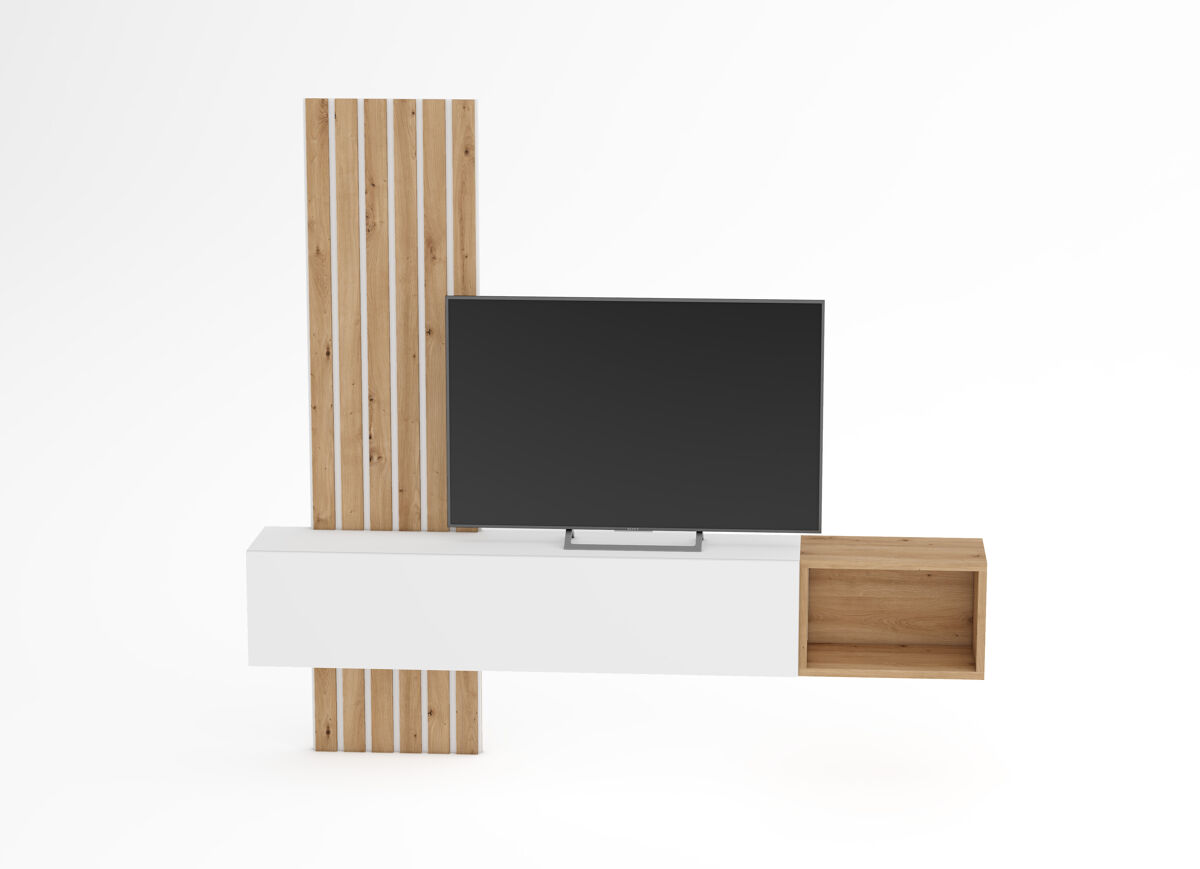 Compacto tv blanco y roble aramis 2.1