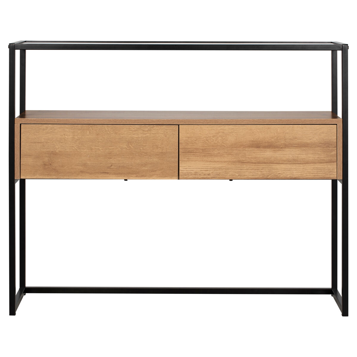 Consola con 2 cajones roble y negro OLGA