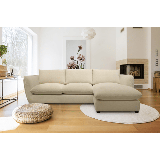 Chaise longue CLEMENCE dereita 4 lugares bege
