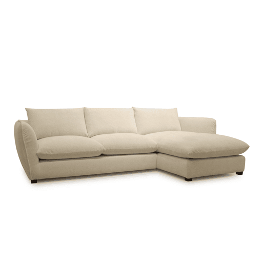 Chaise longue CLEMENCE dereita 4 lugares bege