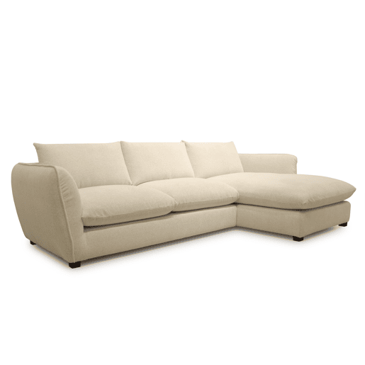 Chaise longue CLEMENCE dereita 4 lugares bege