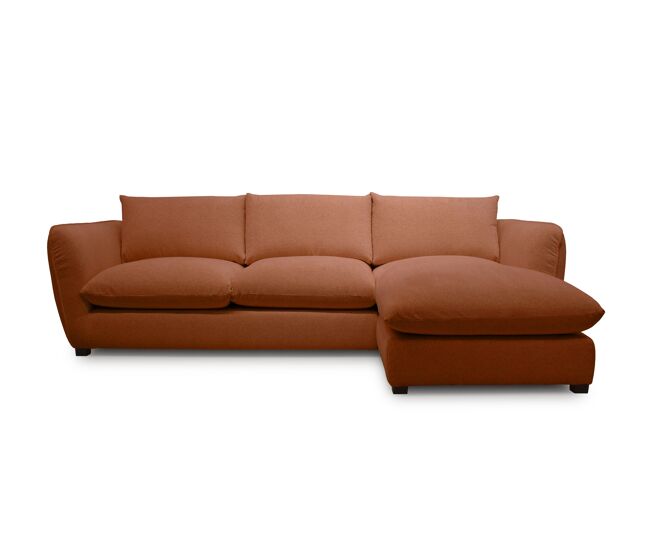 Chaise longue CLEMENCE derecha 4 plazas terracota