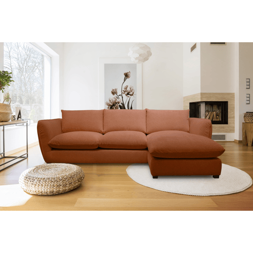 Chaise longue CLEMENCE dereita 4 lugares terracota Chaise longue CLEMENCE dereita 4 lugares terracota