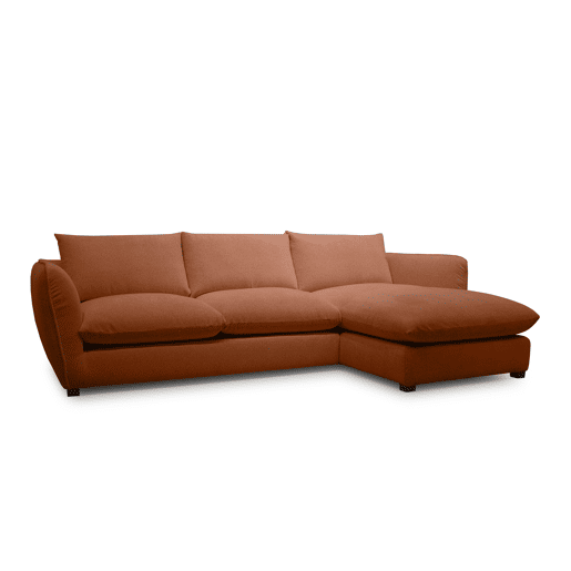 Chaise longue CLEMENCE dereita 4 lugares terracota Chaise longue CLEMENCE dereita 4 lugares terracota
