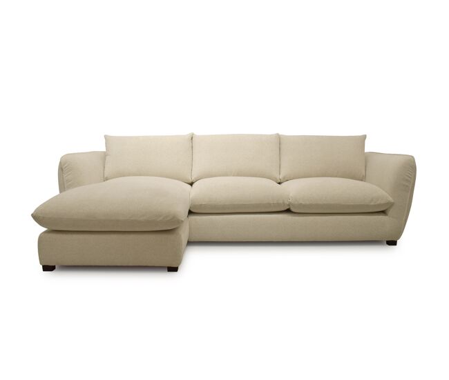 Chaise longue CLEMENCE izquierda 4 plazas beige