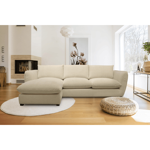 Chaise longue CLEMENCE esquerda 4 lugares bege