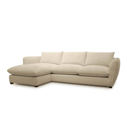 Chaise longue CLEMENCE esquerda 4 lugares bege