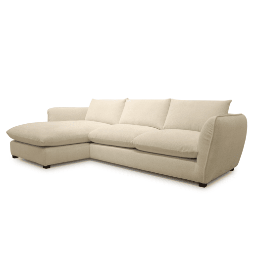 Chaise longue CLEMENCE esquerda 4 lugares bege