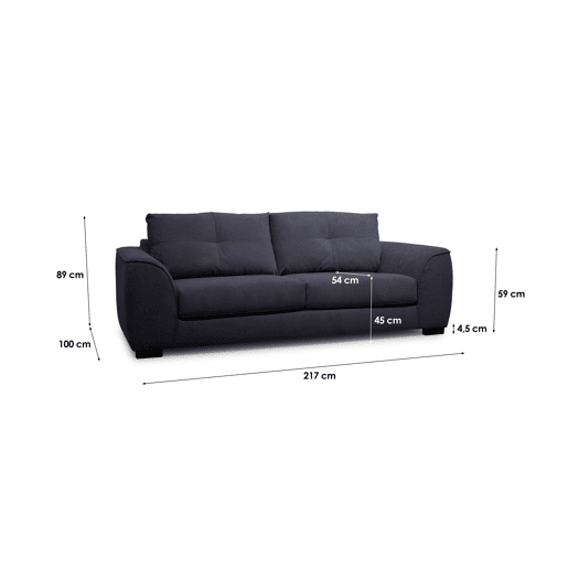 Sofá cama VALENTINO 3 lugares azul Sofá cama VALENTINO 3 lugares azul
