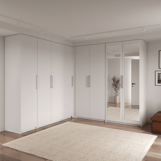 Porta com espelho DRESSING II 217x50x1,8cm branco