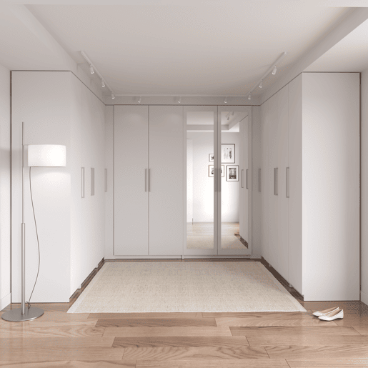 Porta com espelho DRESSING II 217x50x1,8cm branco