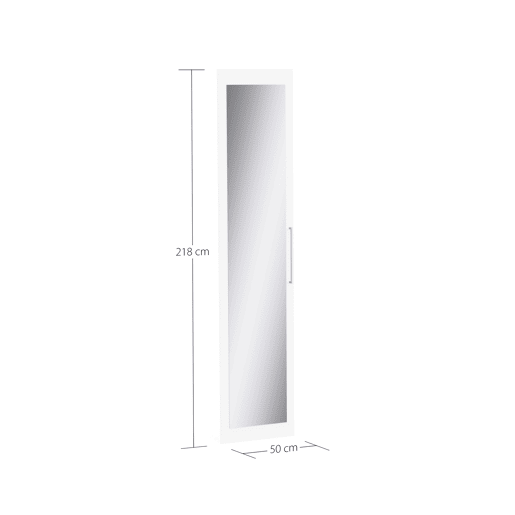Porta com espelho DRESSING II 217x50x1,8cm branco