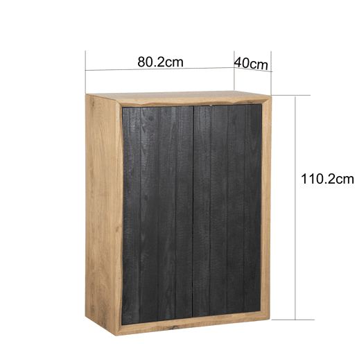Sapateira WOOD II 110x80x40cm carvalho e preto