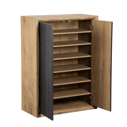 Sapateira WOOD II 110x80x40cm carvalho e preto