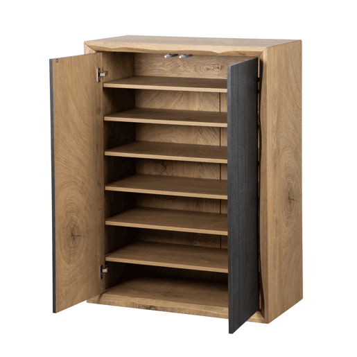 Sapateira WOOD II 110x80x40cm carvalho e preto
