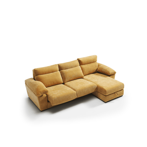 Chaise longue SOLIS dereita 4 lugares mostarda